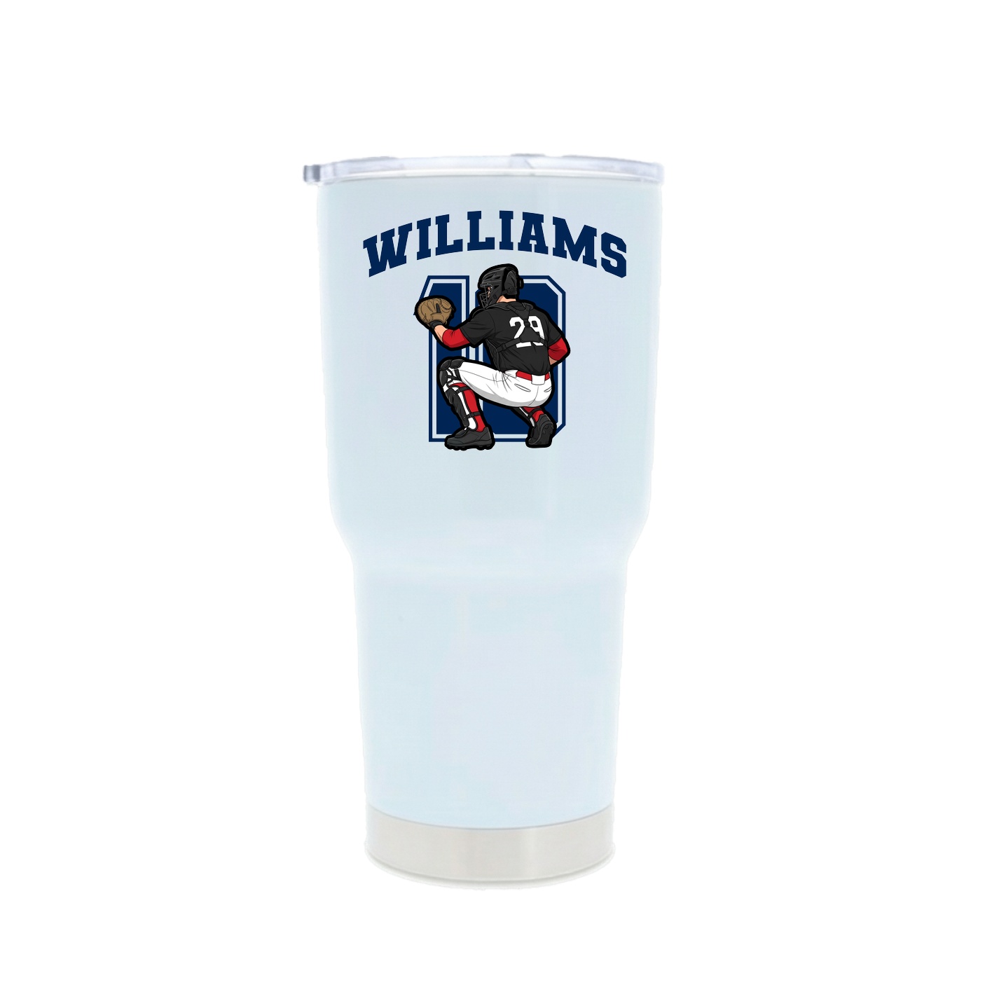 30oz Stainless Steel Tumbler — Number in White