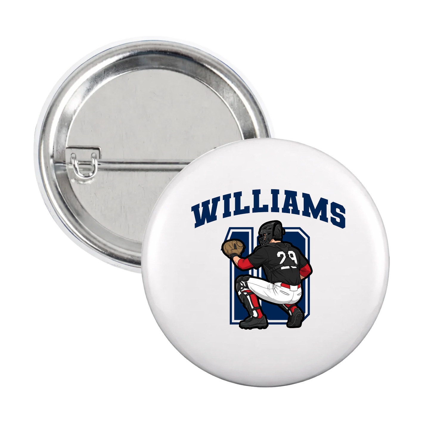 Game Day Button — Number in White