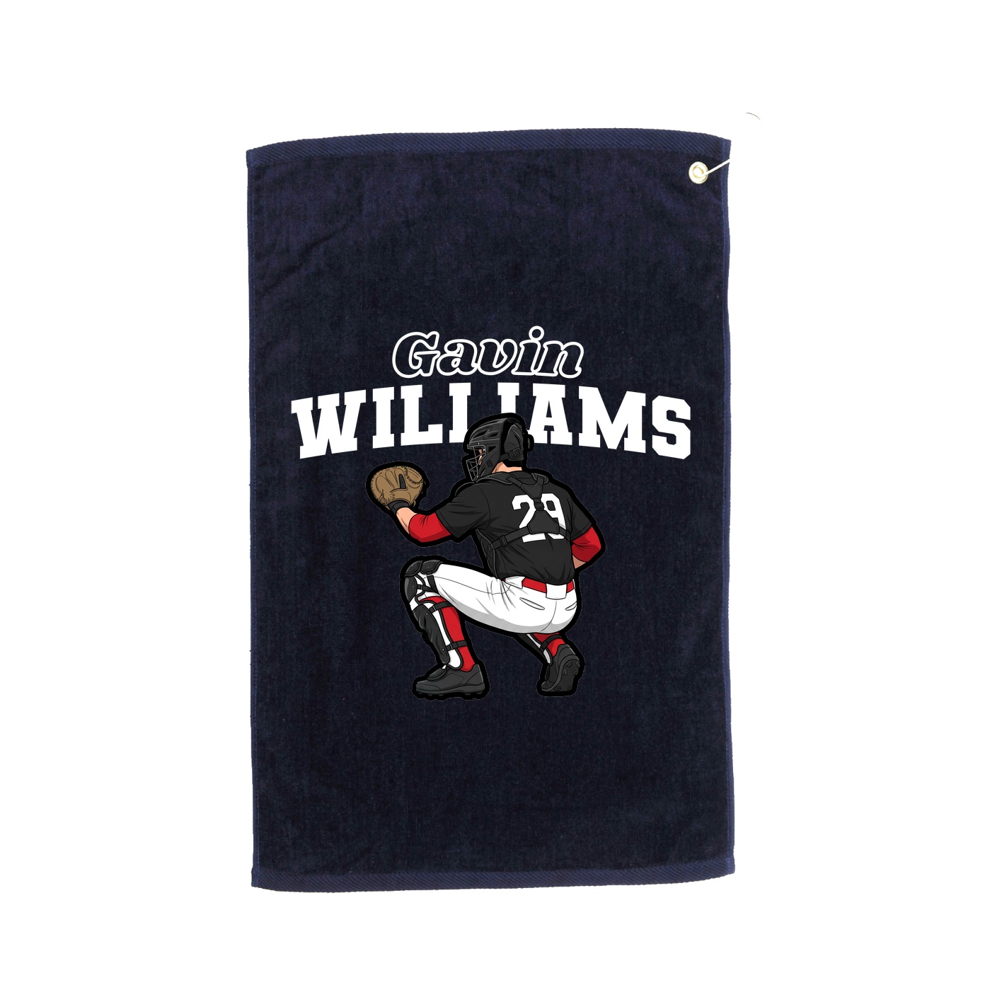 Golf Towel — Name Arch in Navy