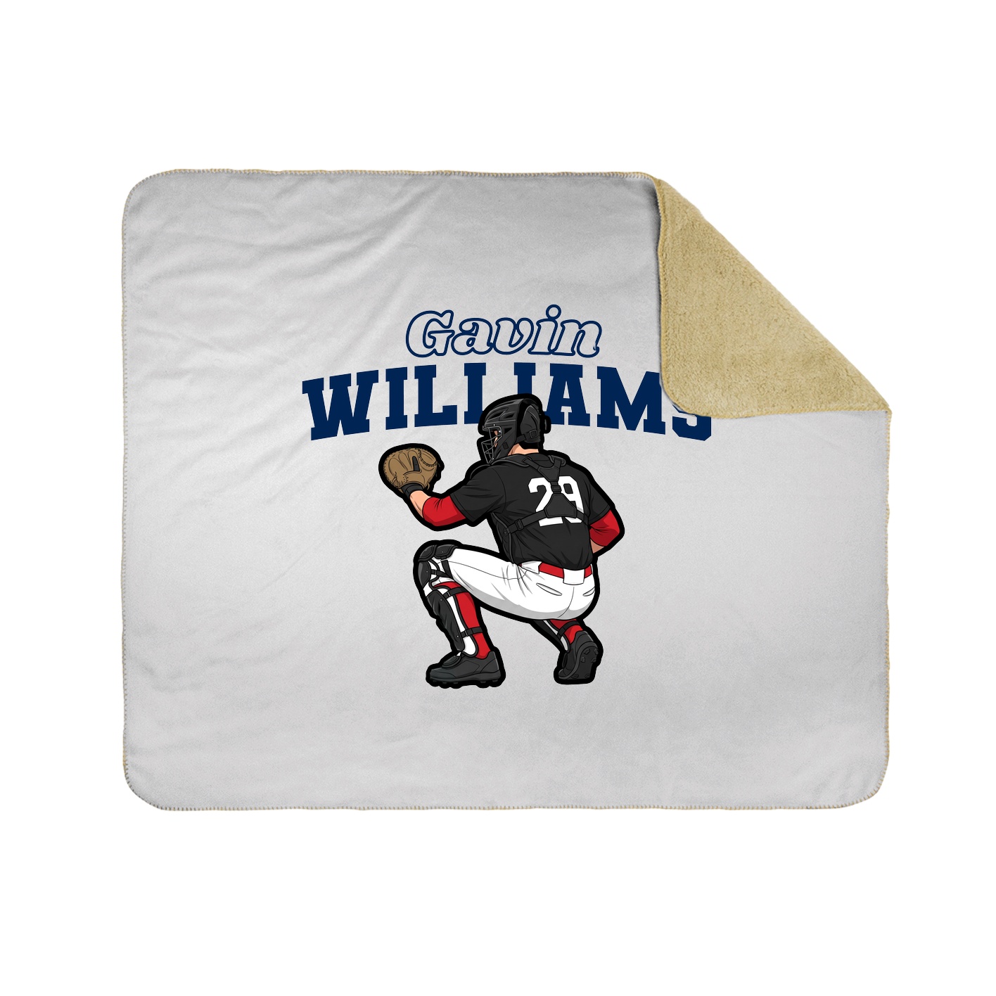 Throw Blanket — Name Arch in White