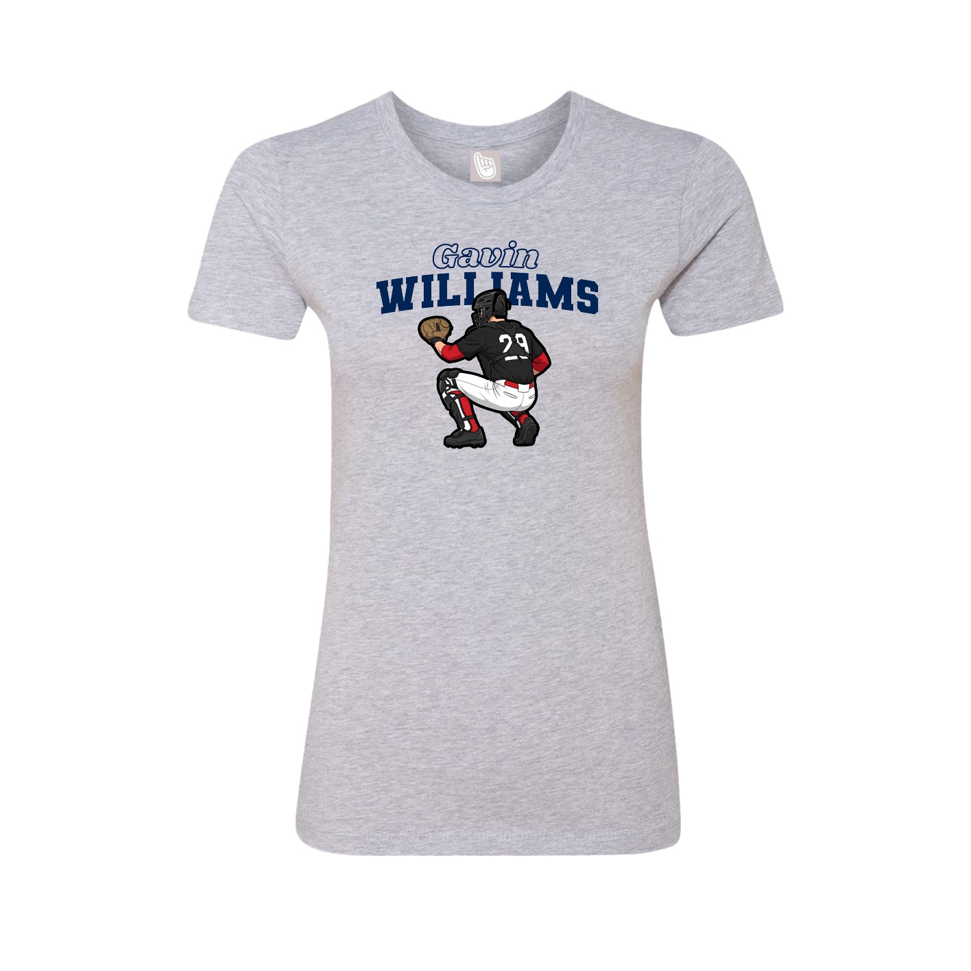Fitted Women's Tee — Name Arch in Grey