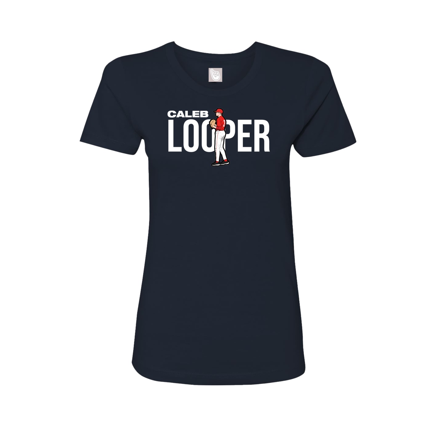 Fitted Women's Tee — Player Name in Navy