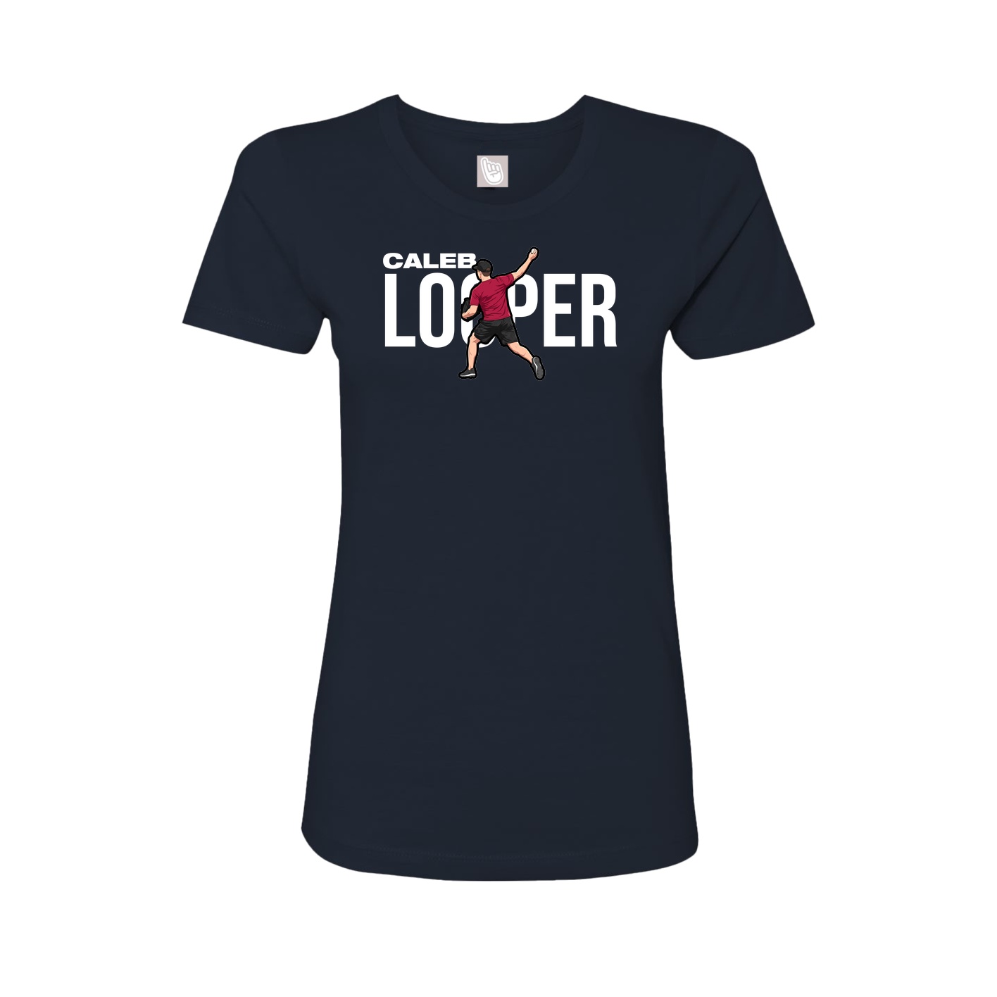 Fitted Women's Tee — Player Name in Navy