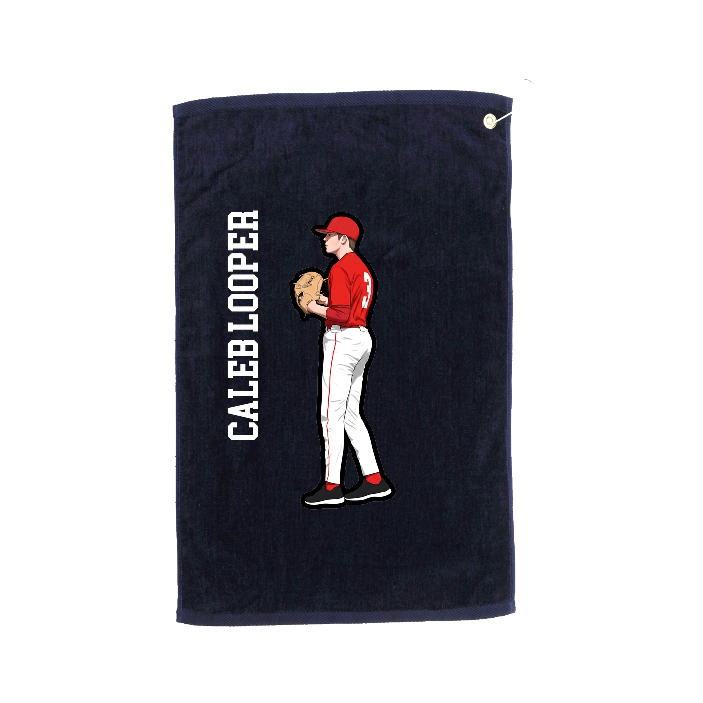 Golf Towel — Name Vertical in Navy