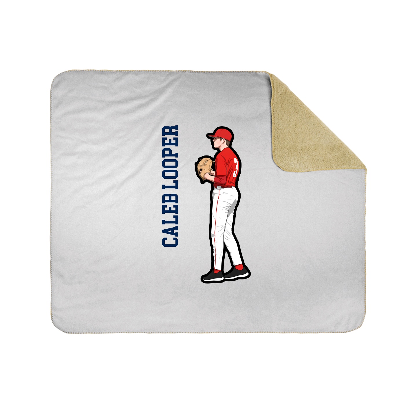 Throw Blanket — Name Vertical in White
