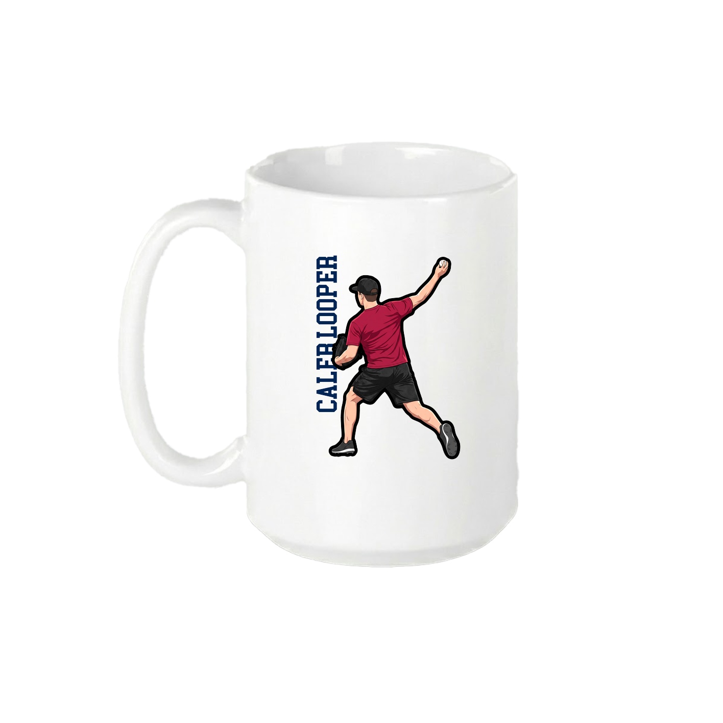 15oz Coffee Mug — Name Vertical in White