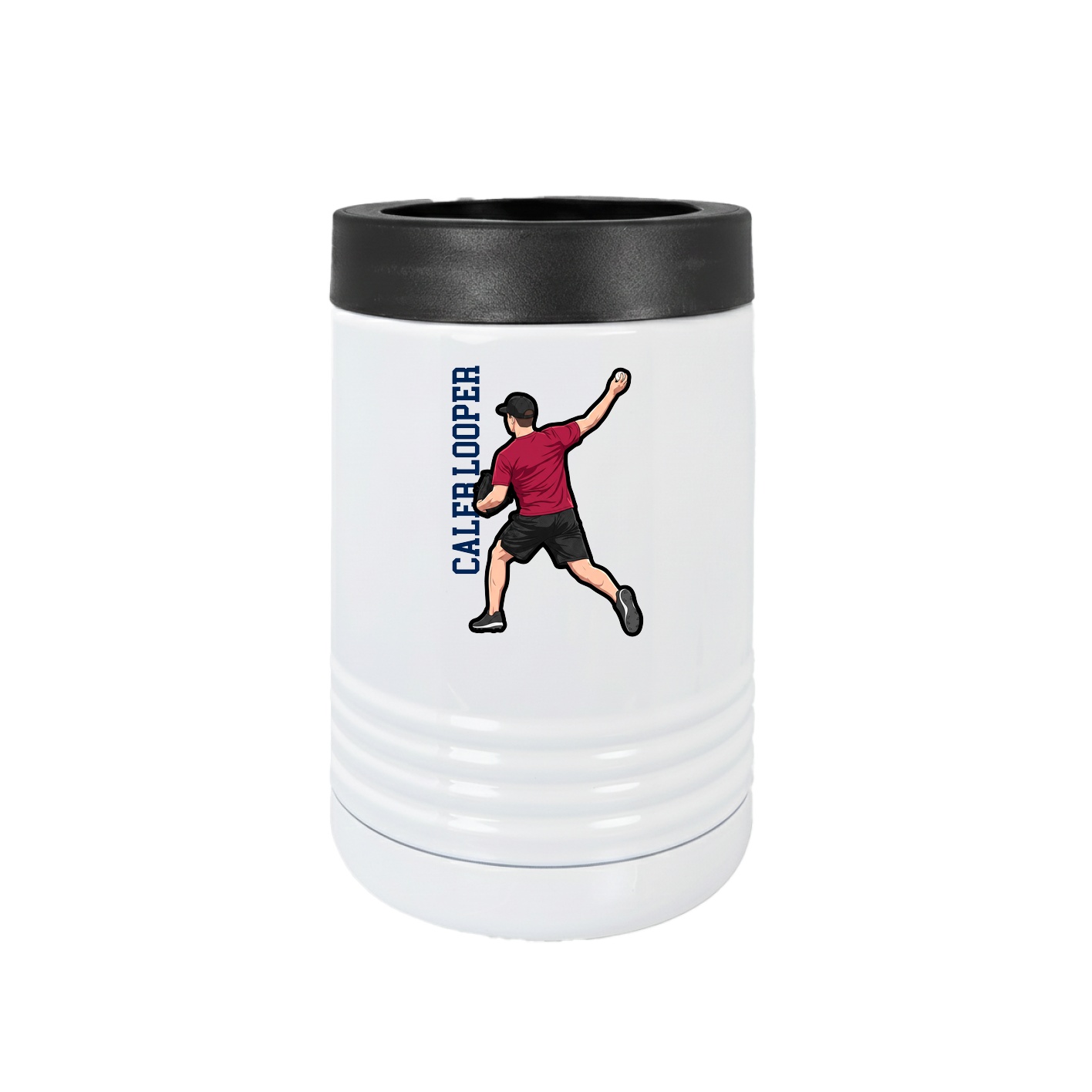 Beverage Holder — Name Vertical in White