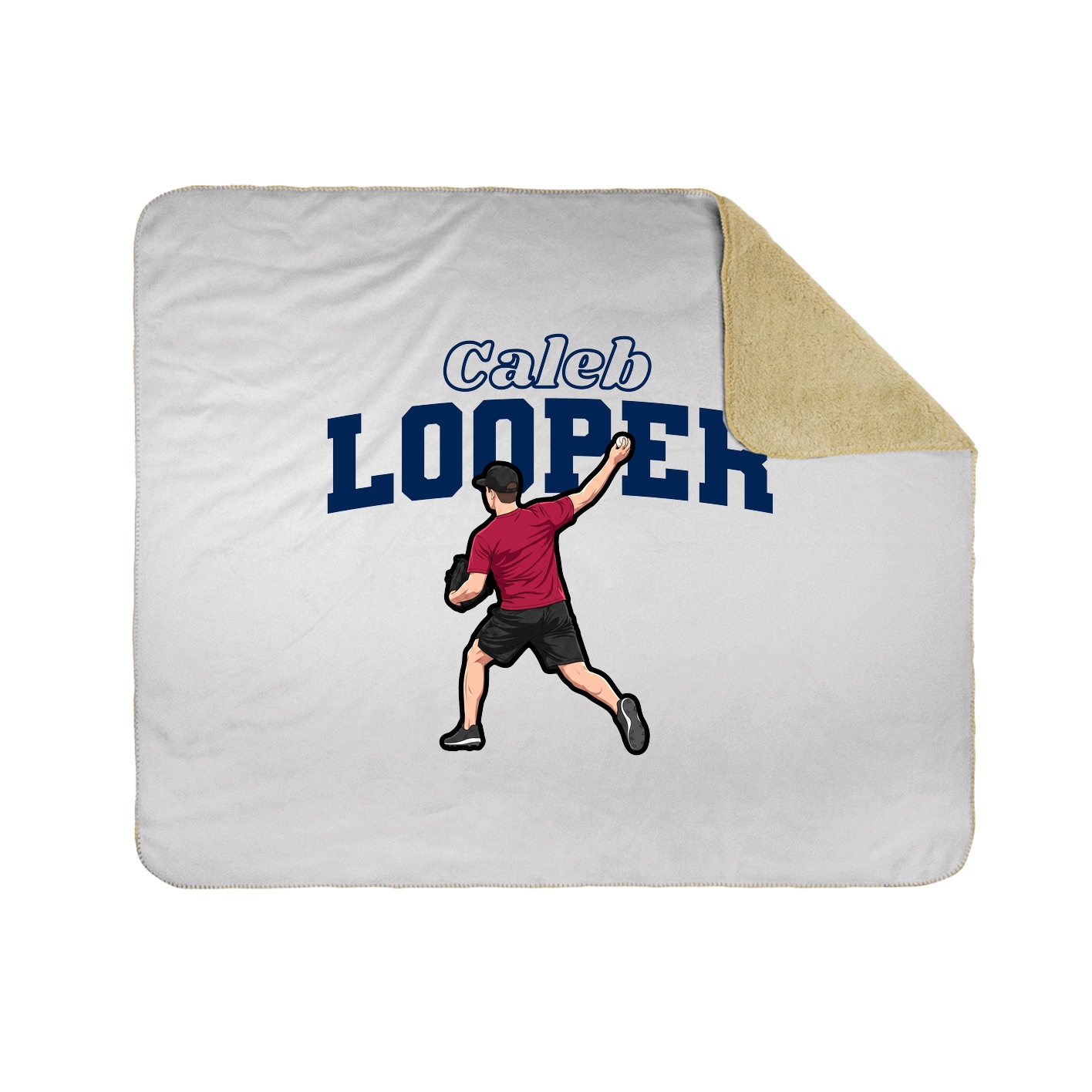 Throw Blanket — Name Arch in White