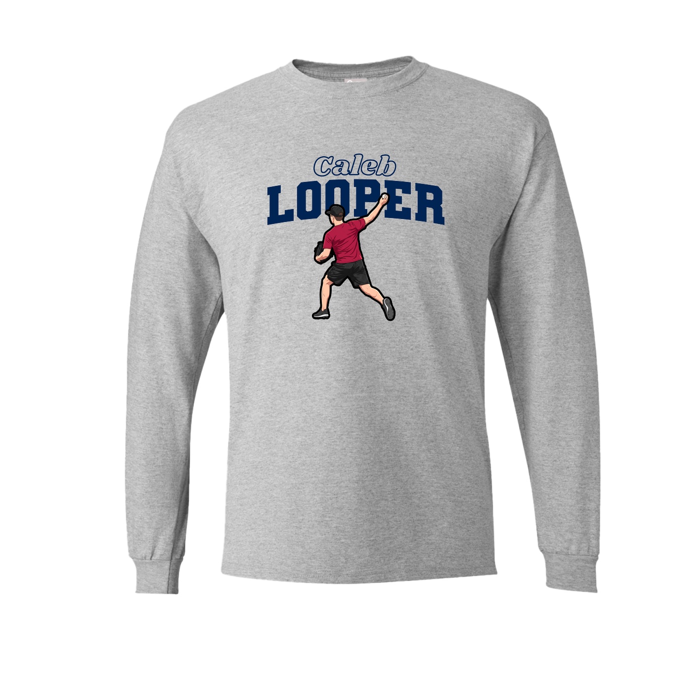 Long Sleeve Tee — Name Arch in Grey