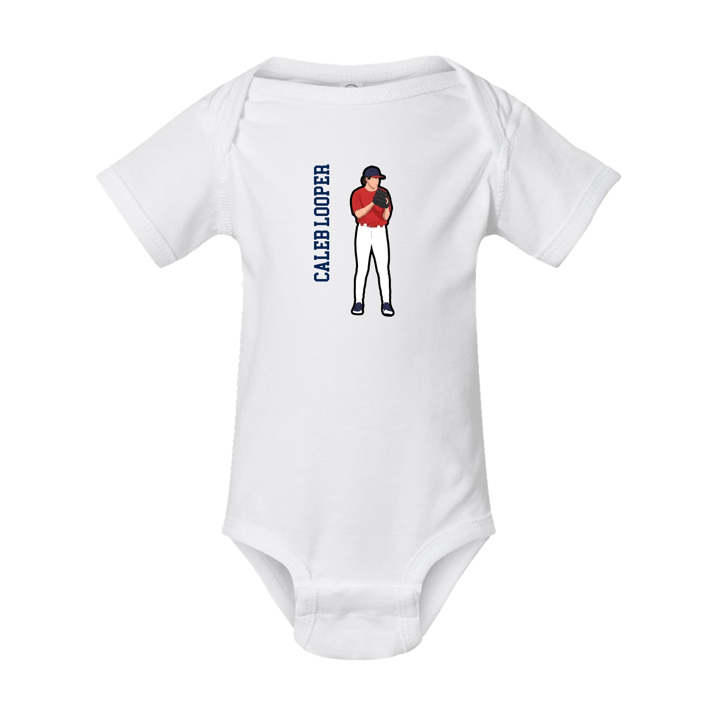 Baby Onesie — Name Vertical in White