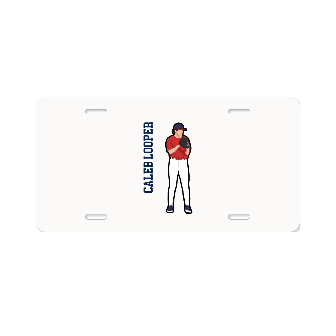 License Plate — Name Vertical in Classic