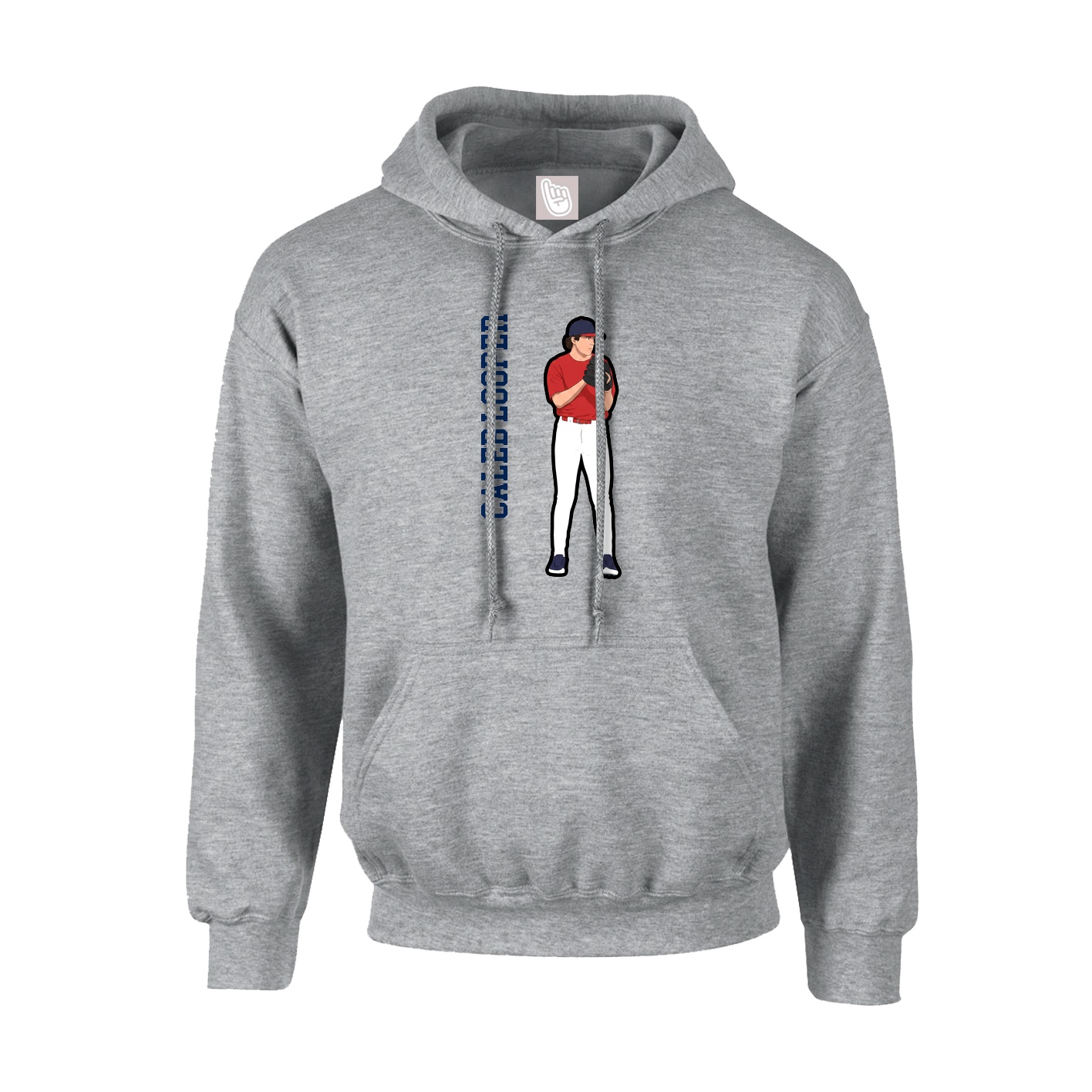 Youth Hoodie — Name Vertical in Grey