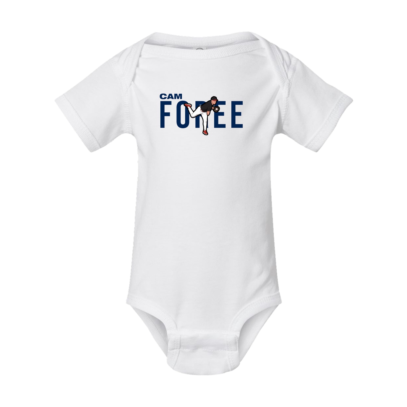 Baby Onesie — Player Name in White