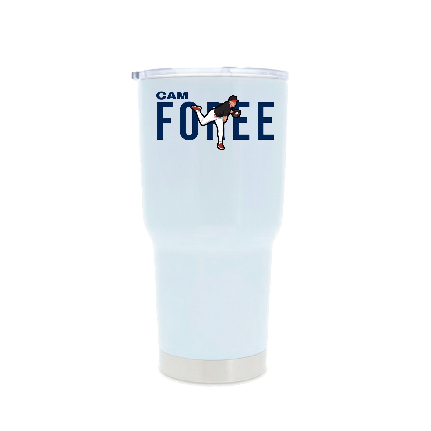 30oz Stainless Steel Tumbler — Player Name in White