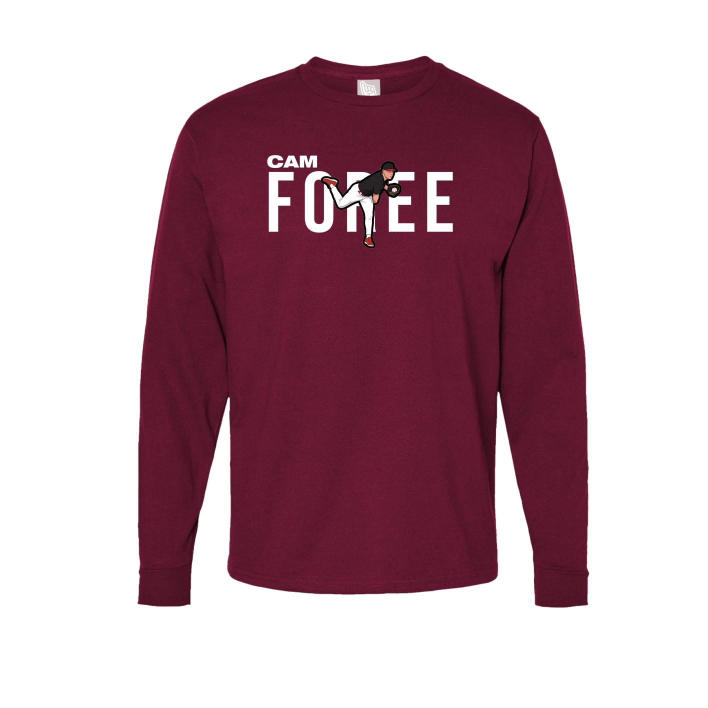 Long Sleeve Tee — Player Name in Cardinal