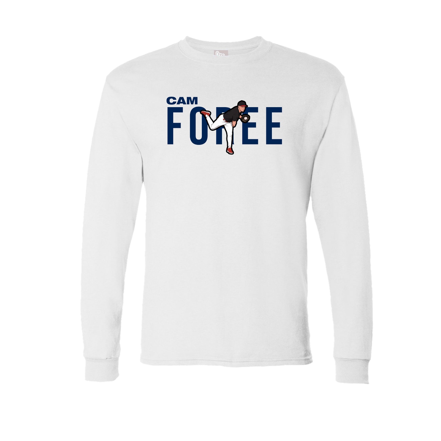 Long Sleeve Tee — Player Name in White