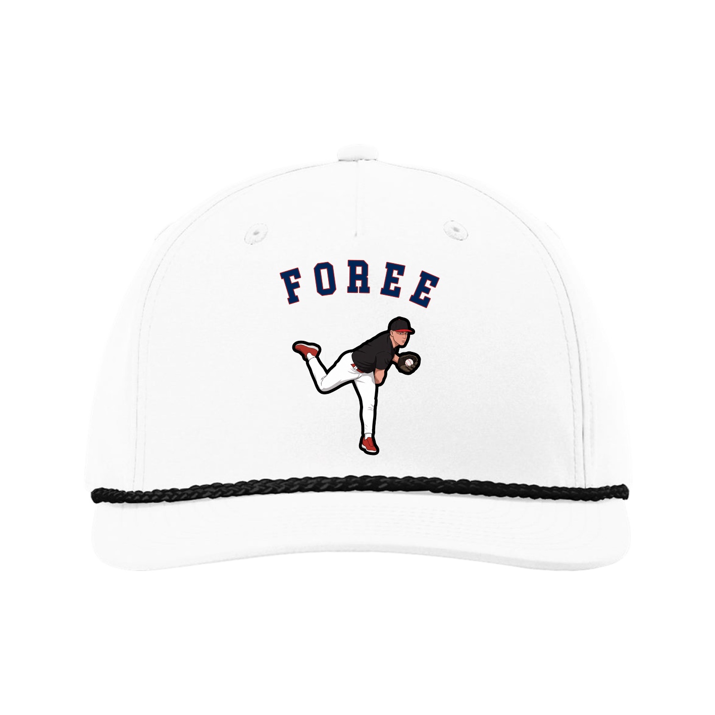 Five-Panel Classic Rope Cap — Shirsey Arch in White