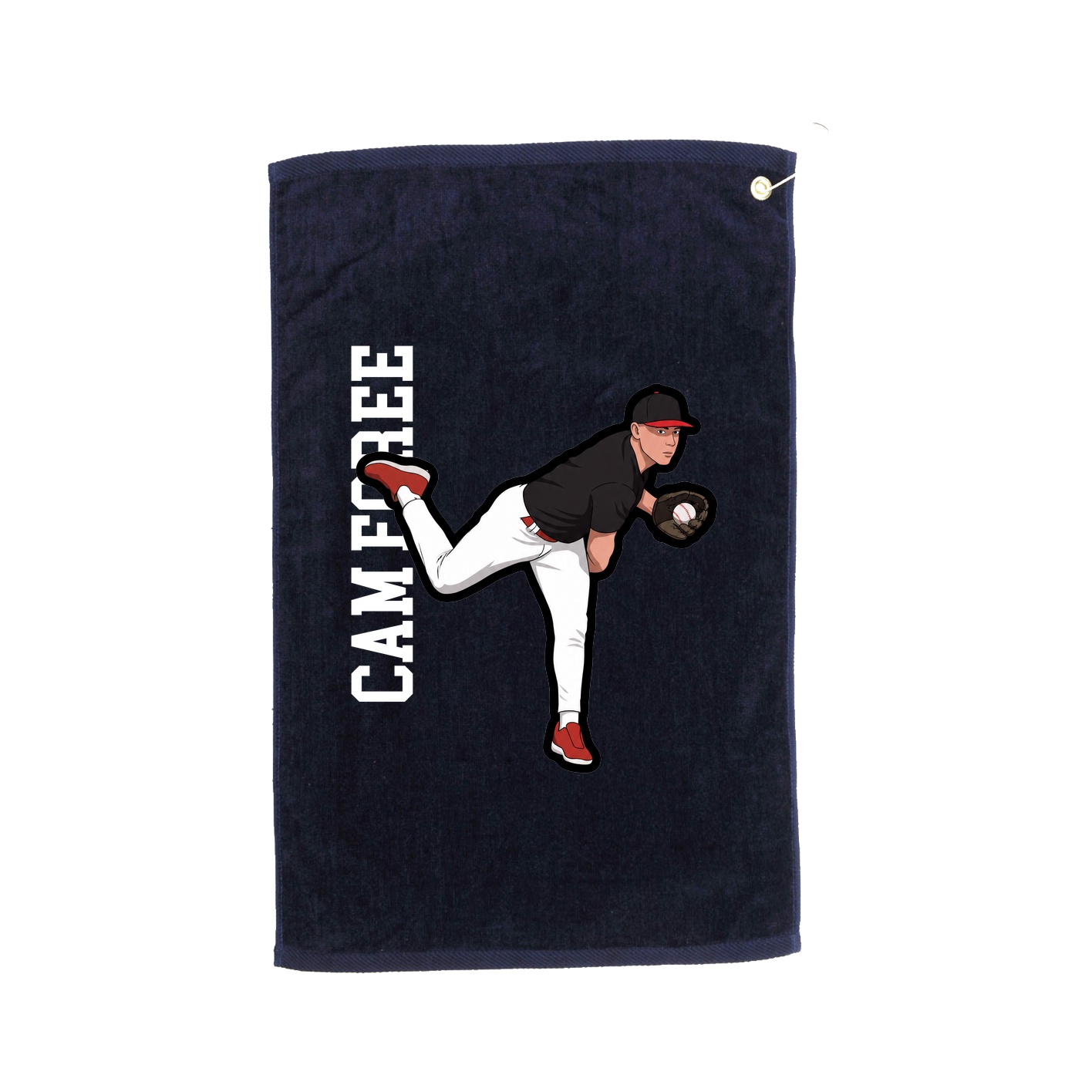 Golf Towel — Name Vertical in Navy