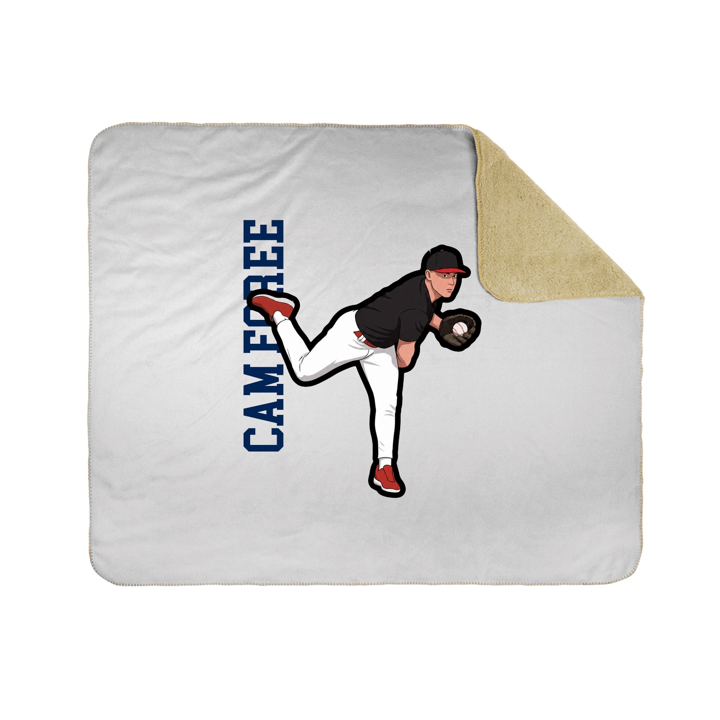 Throw Blanket — Name Vertical in White