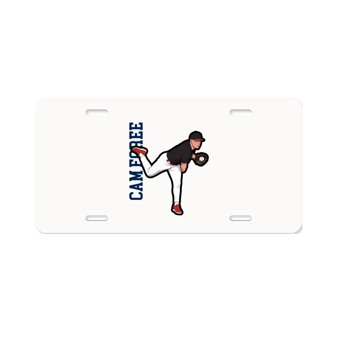 License Plate — Name Vertical in Classic