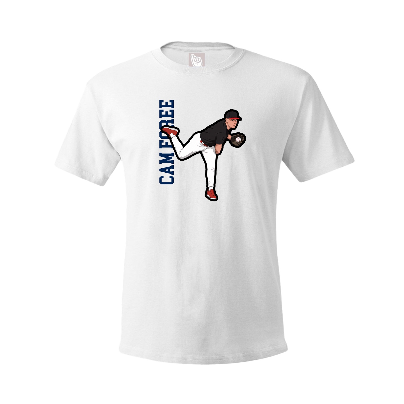 Tee — Name Vertical in White