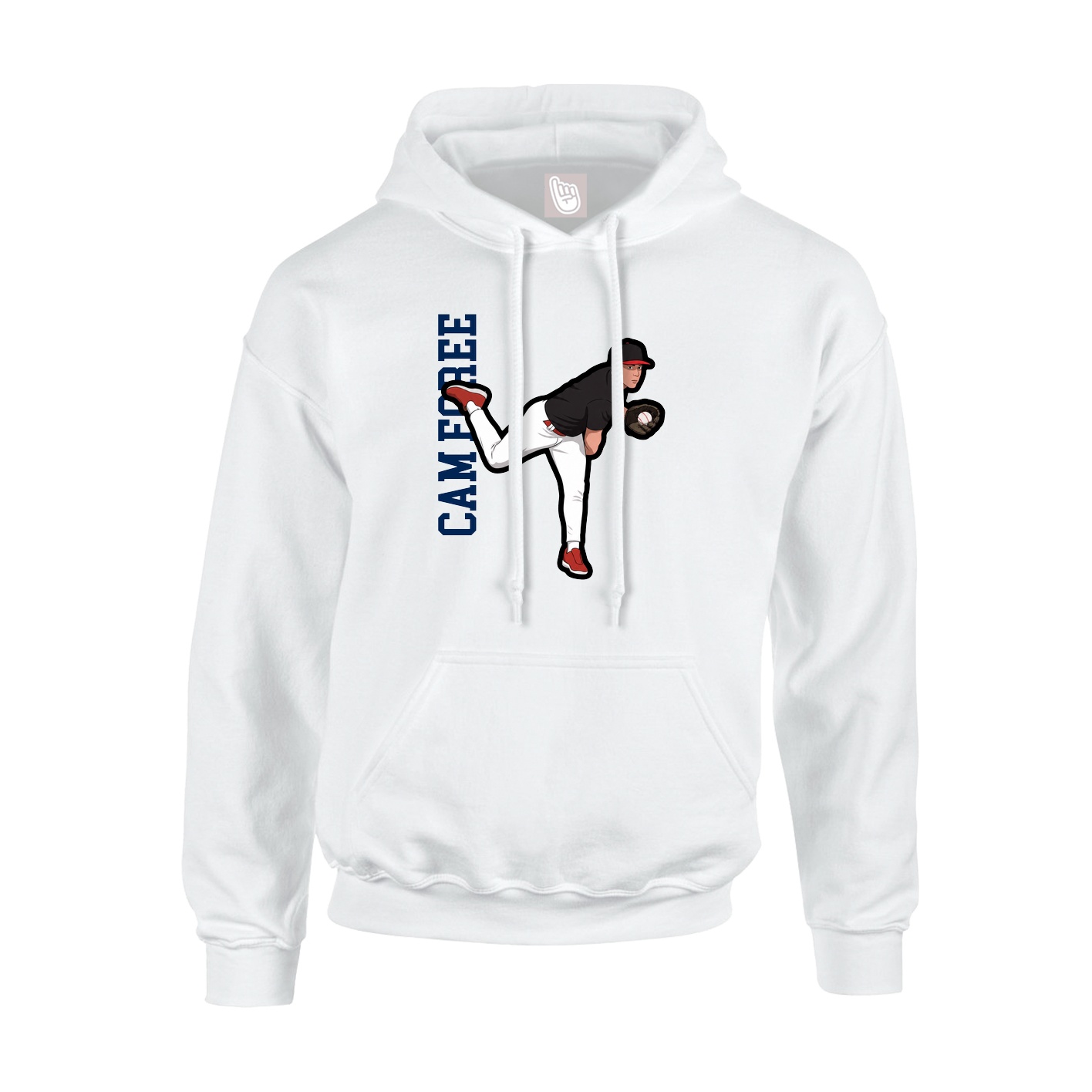 Youth Hoodie — Name Vertical in White