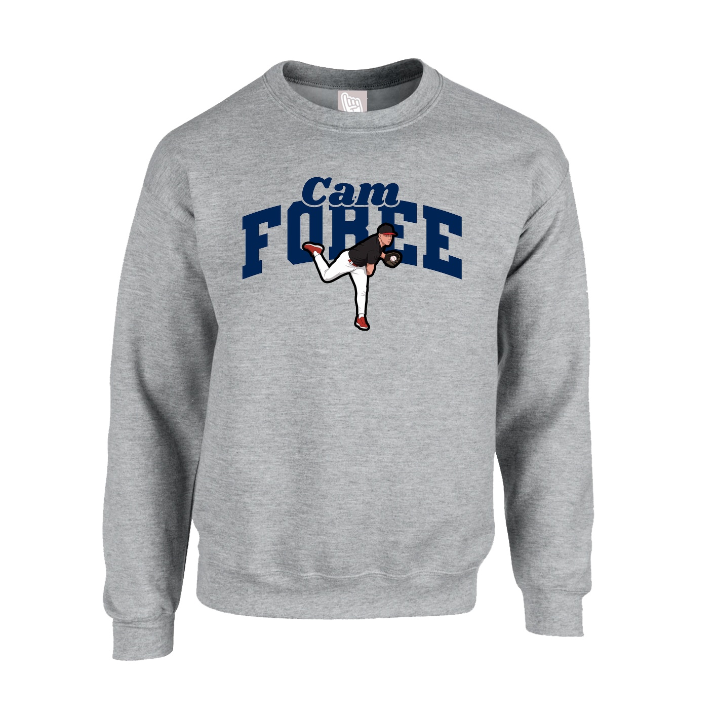 Fleece Crew — Signature Arch in Grey