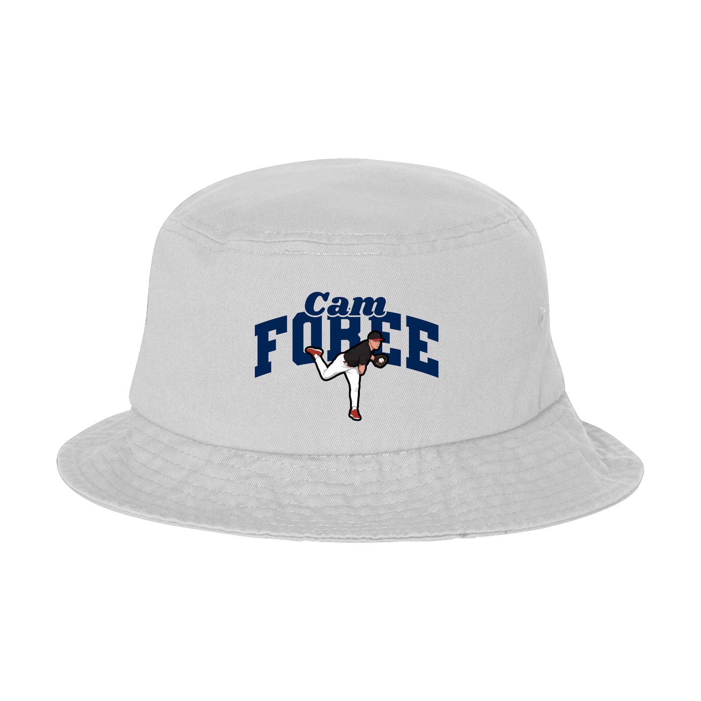 Bucket Cap — Signature Arch in White