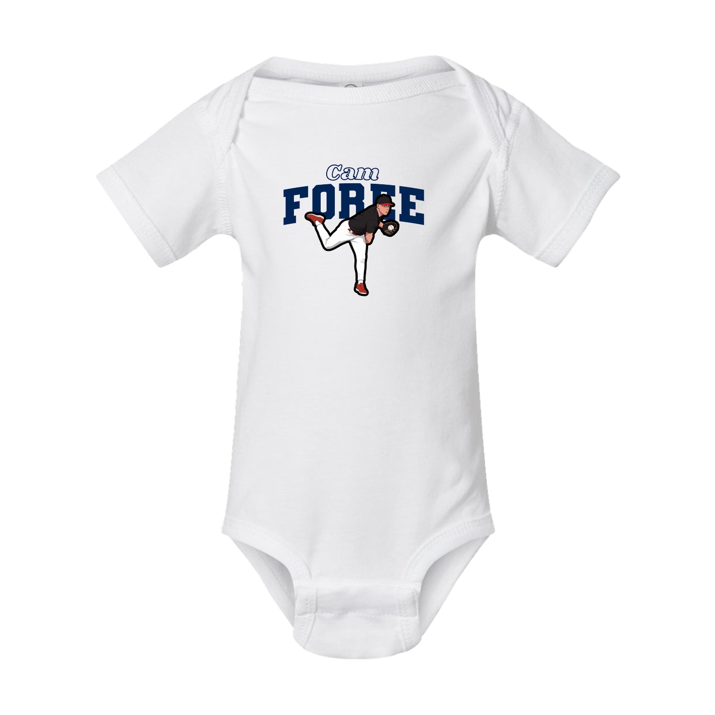 Baby Onesie — Name Arch in White