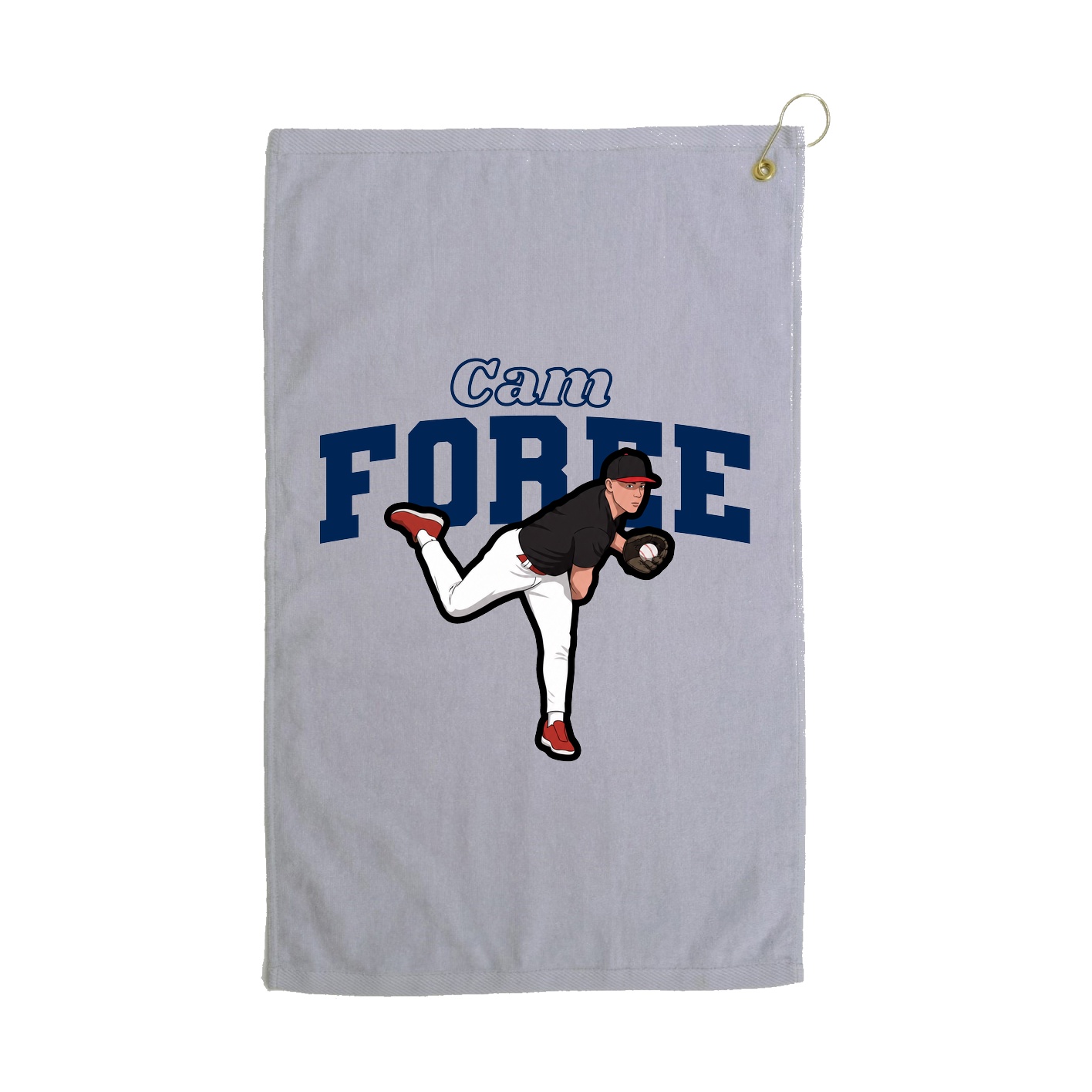 Golf Towel — Name Arch in Grey