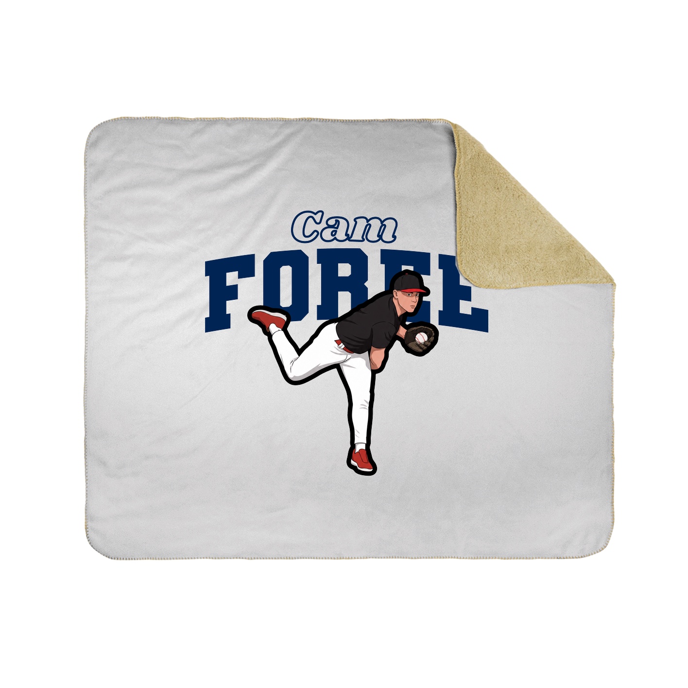Throw Blanket — Name Arch in White