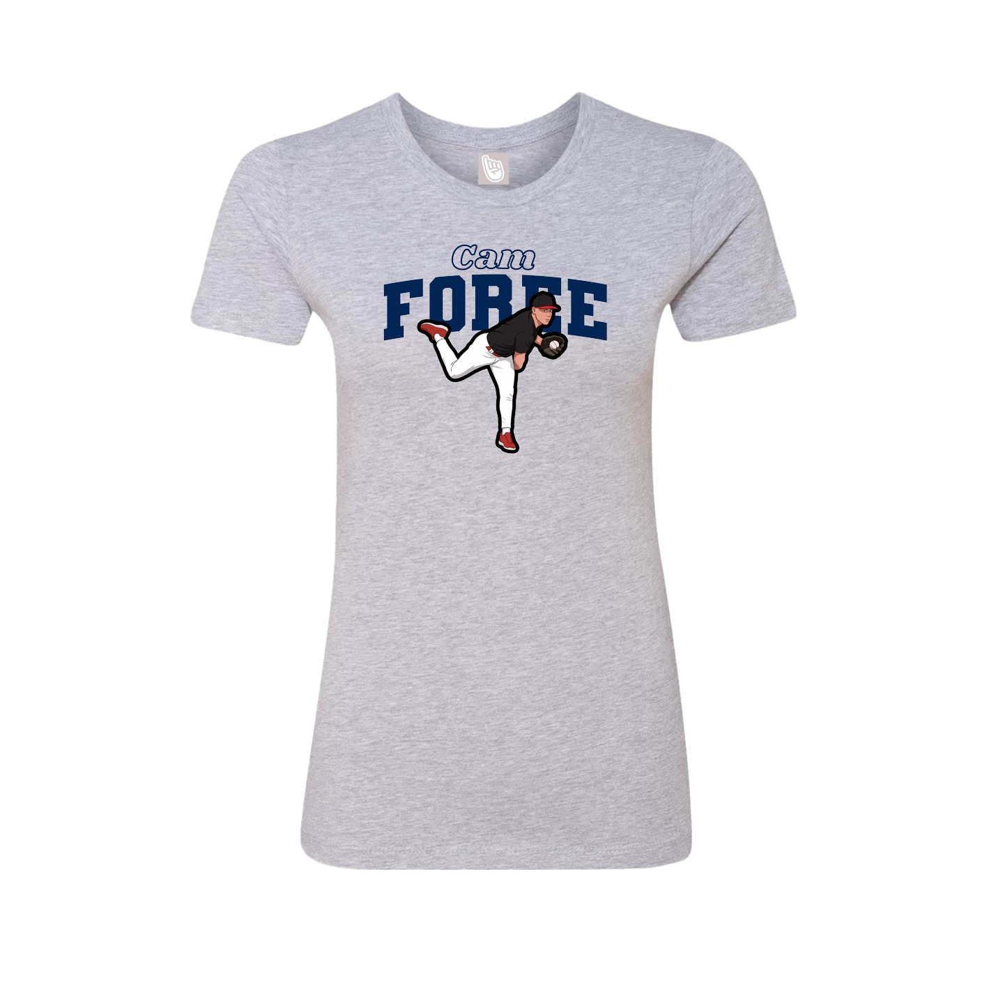 Fitted Women's Tee — Name Arch in Grey