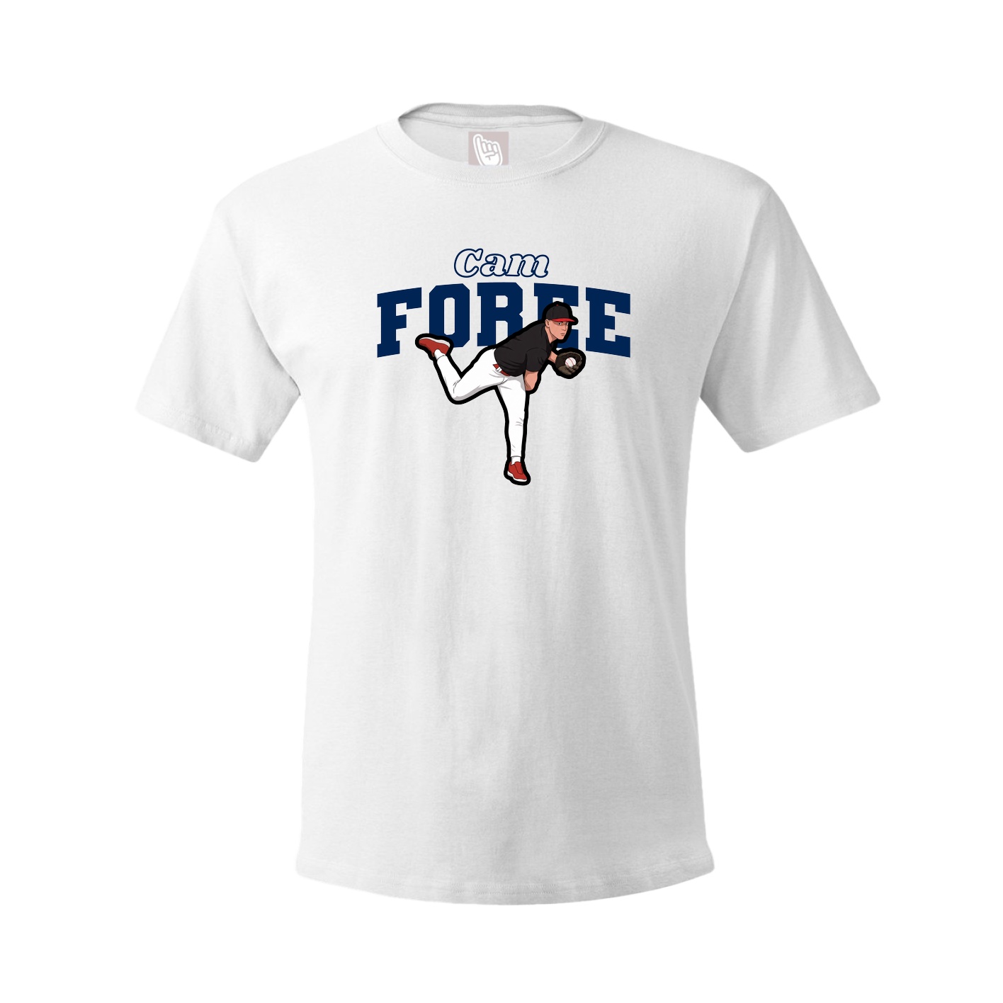 Youth Tee — Name Arch in White