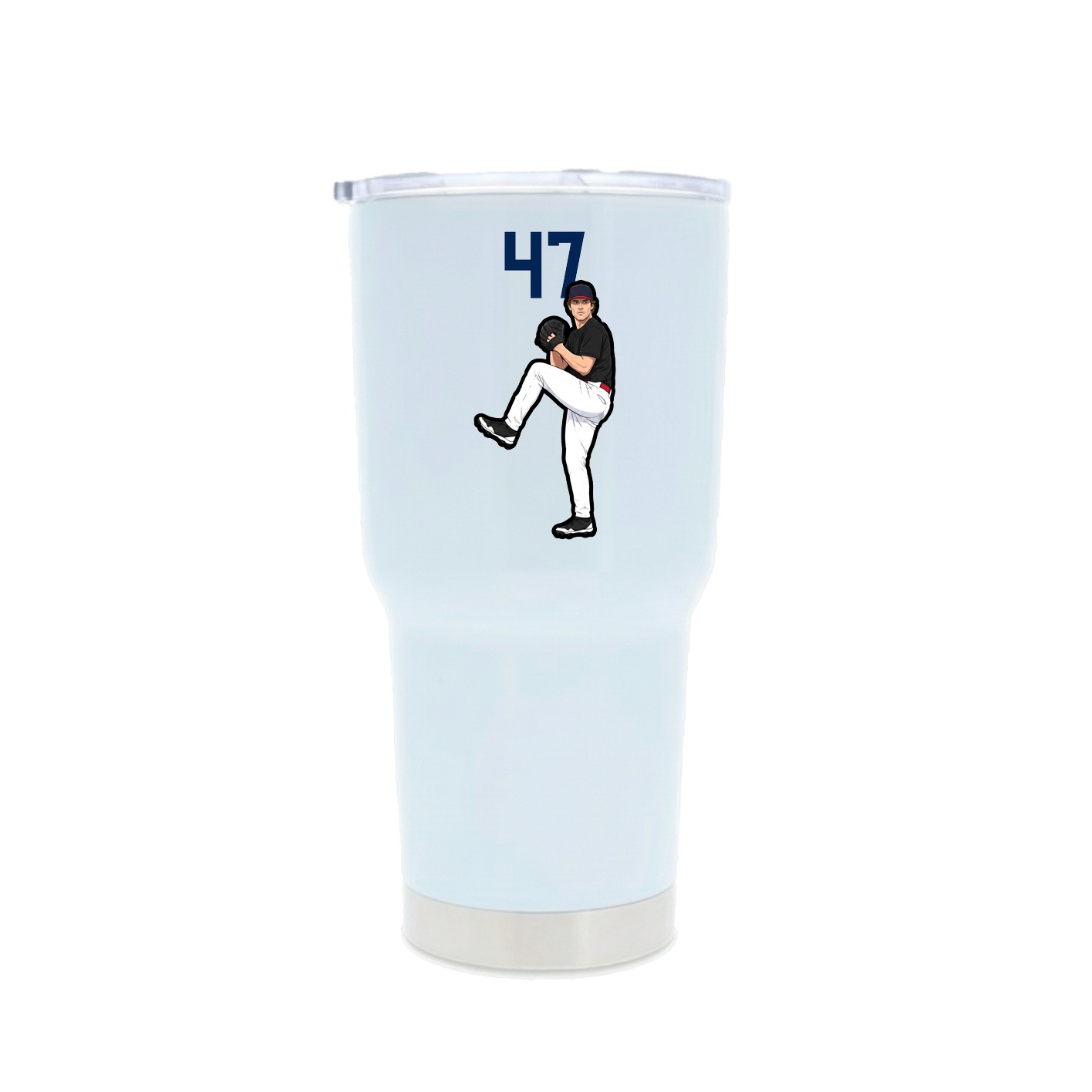 30oz Stainless Steel Tumbler — Number Top in White