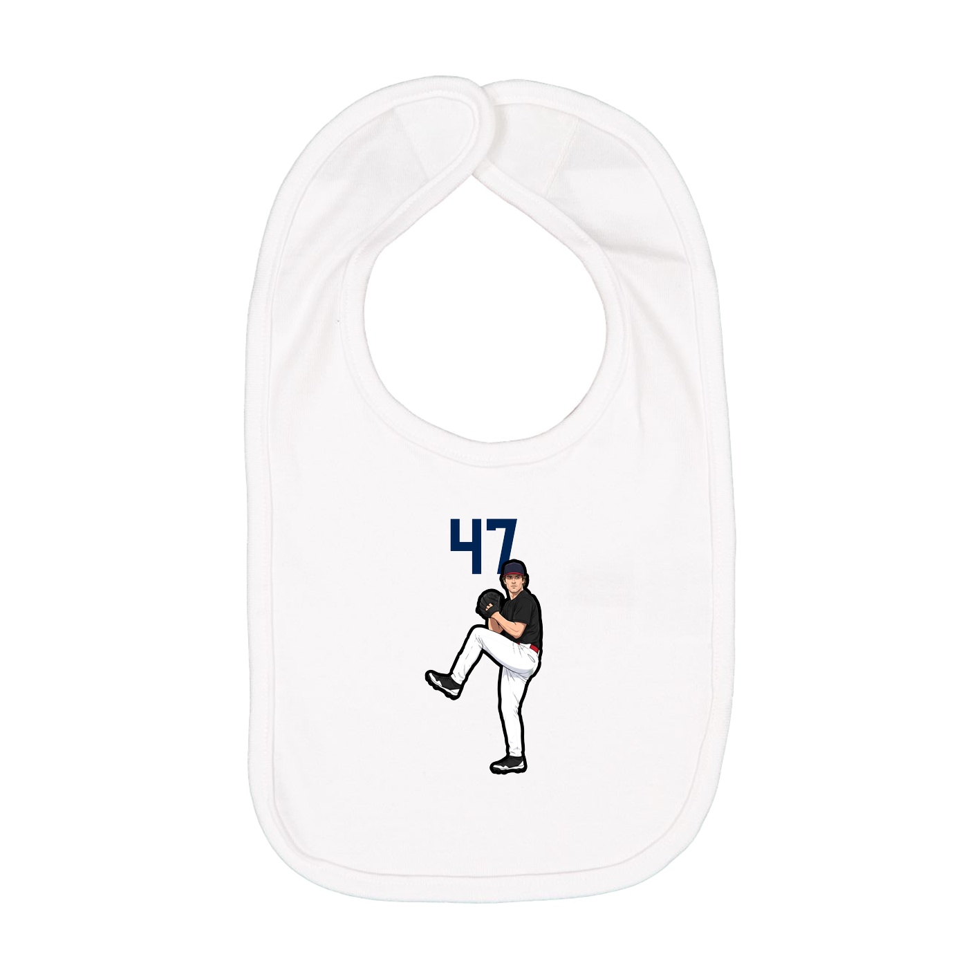 Infant Bib — Number Top in White