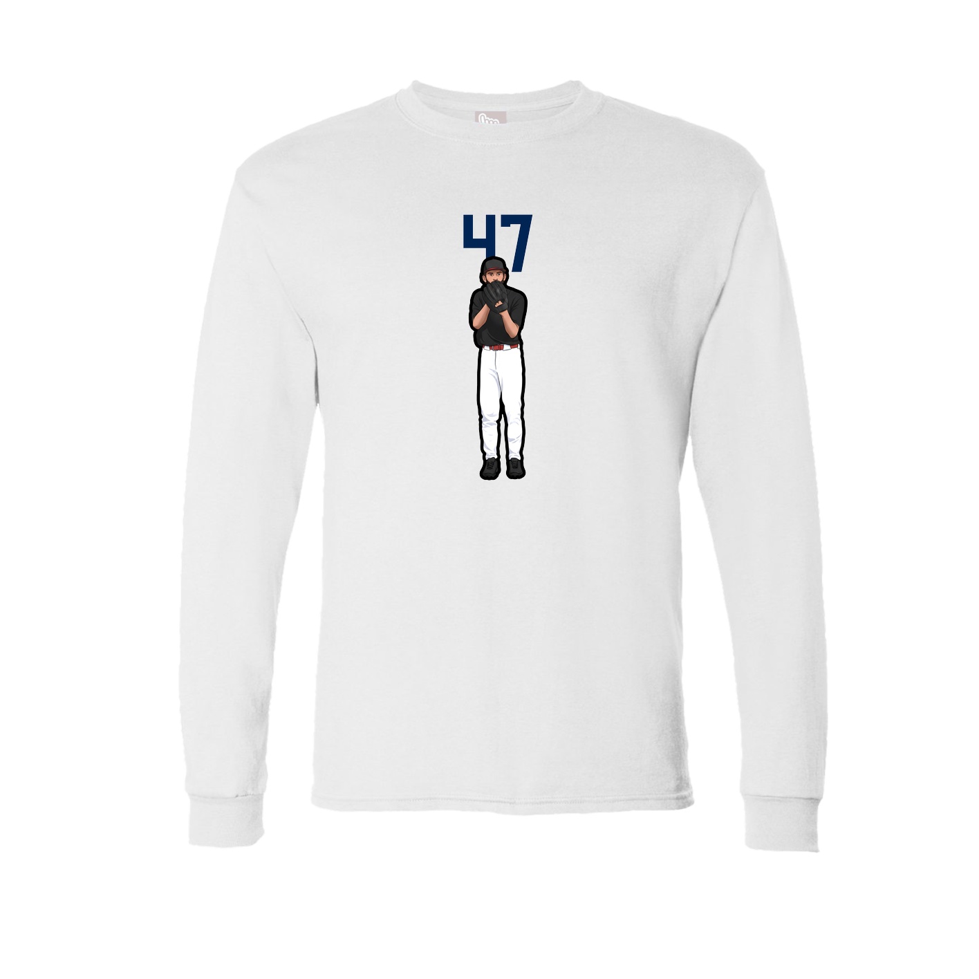 Long Sleeve Tee — Number Top in White