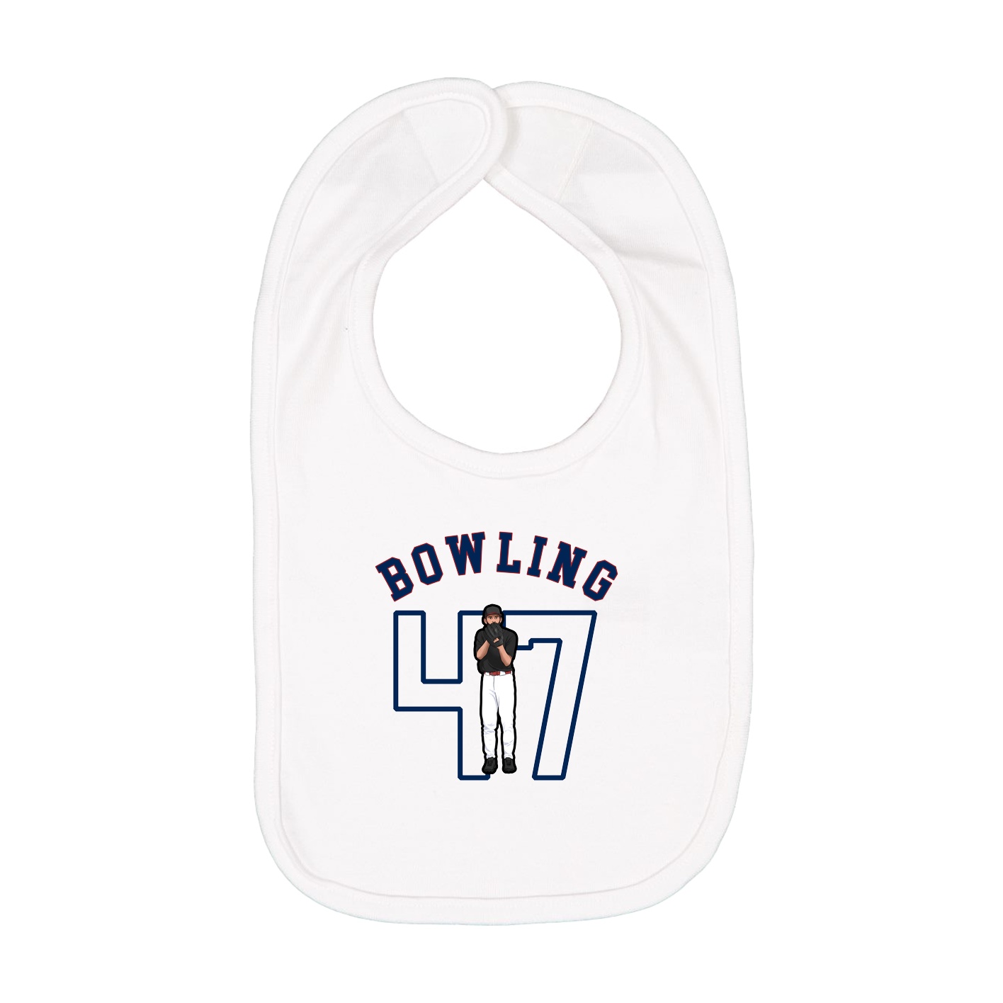 Infant Bib — Shirsey Arch in White