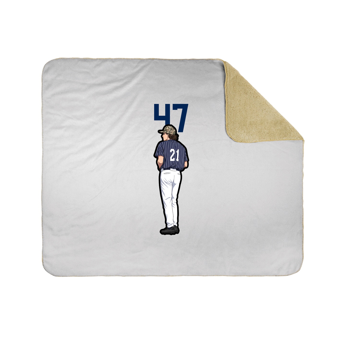 Throw Blanket — Number Top in White