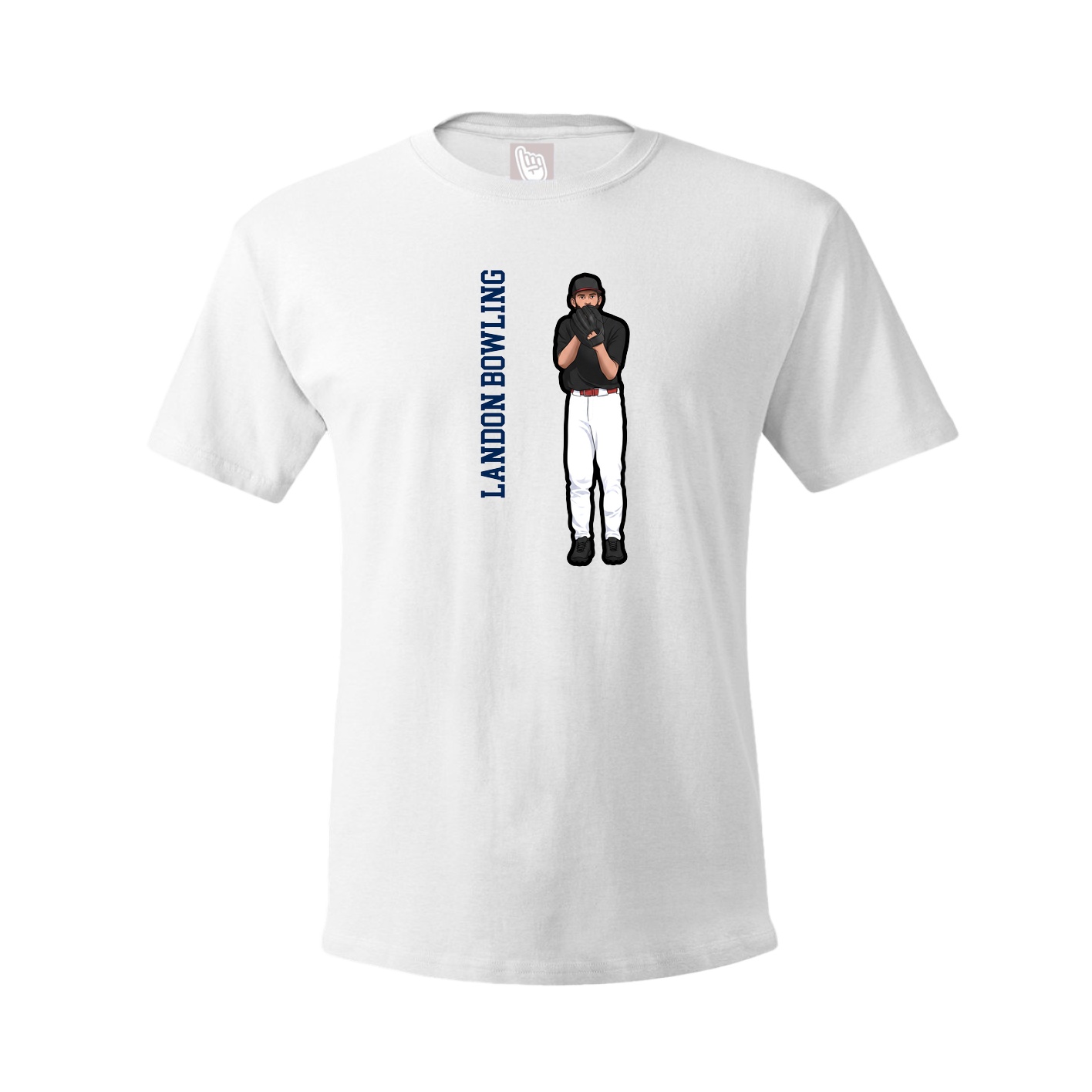 Tee — Name Vertical in White