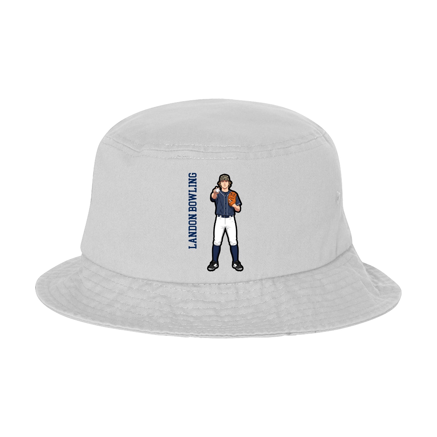 Bucket Cap — Name Vertical in White