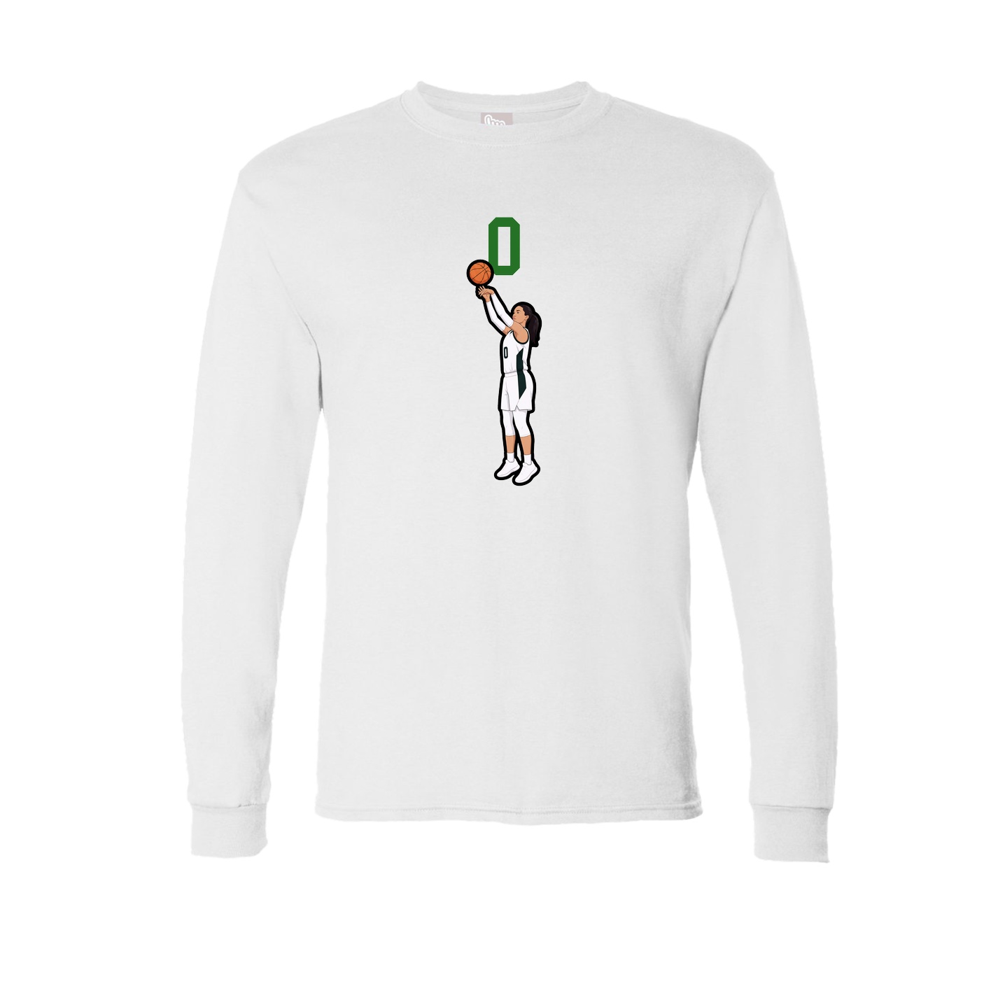 Long Sleeve Tee — Number Top in White