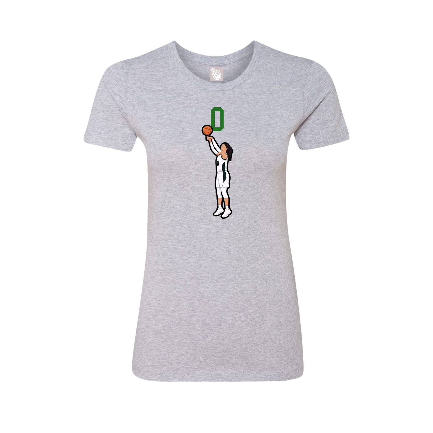 Fitted Women's Tee — Number Top in Grey