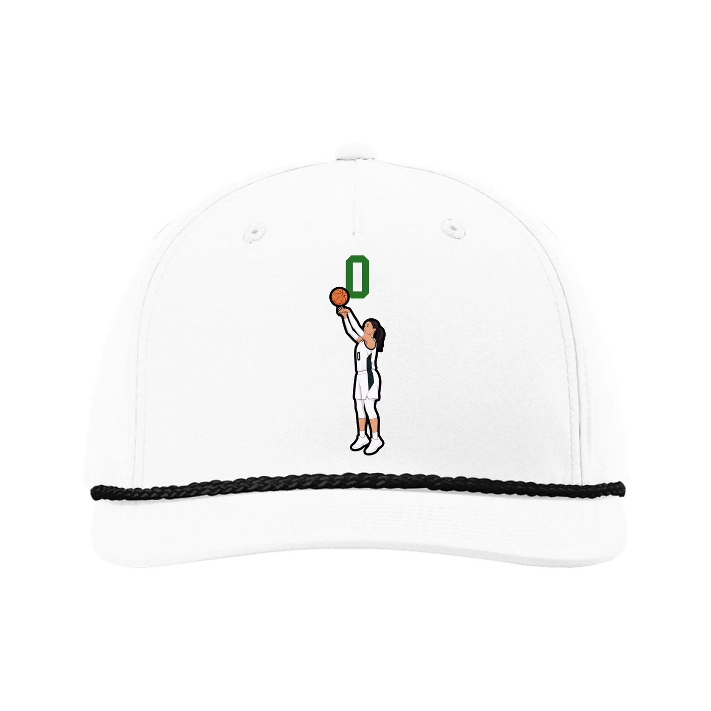 Five-Panel Classic Rope Cap — Number Top in White