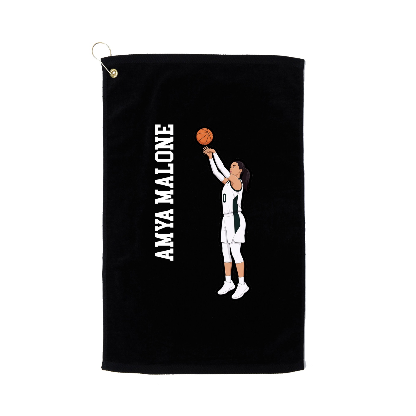 Golf Towel — Name Vertical in Black