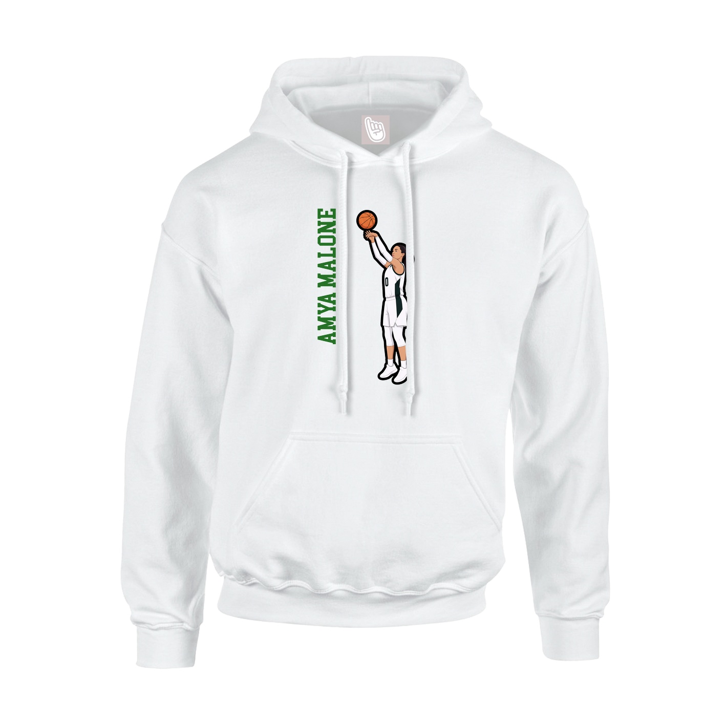 Youth Hoodie — Name Vertical in White