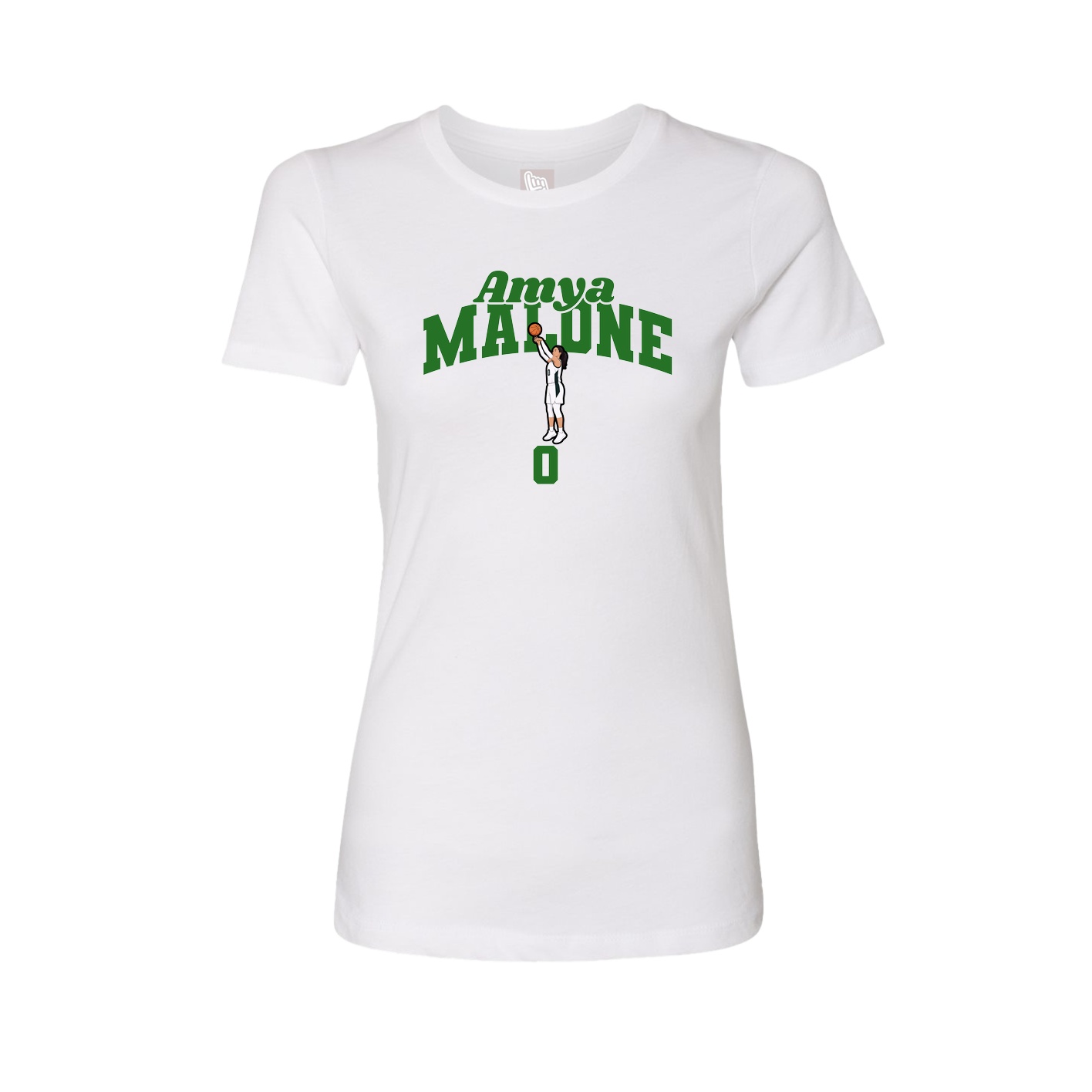 Fitted Women's Tee — Signature Arch in White