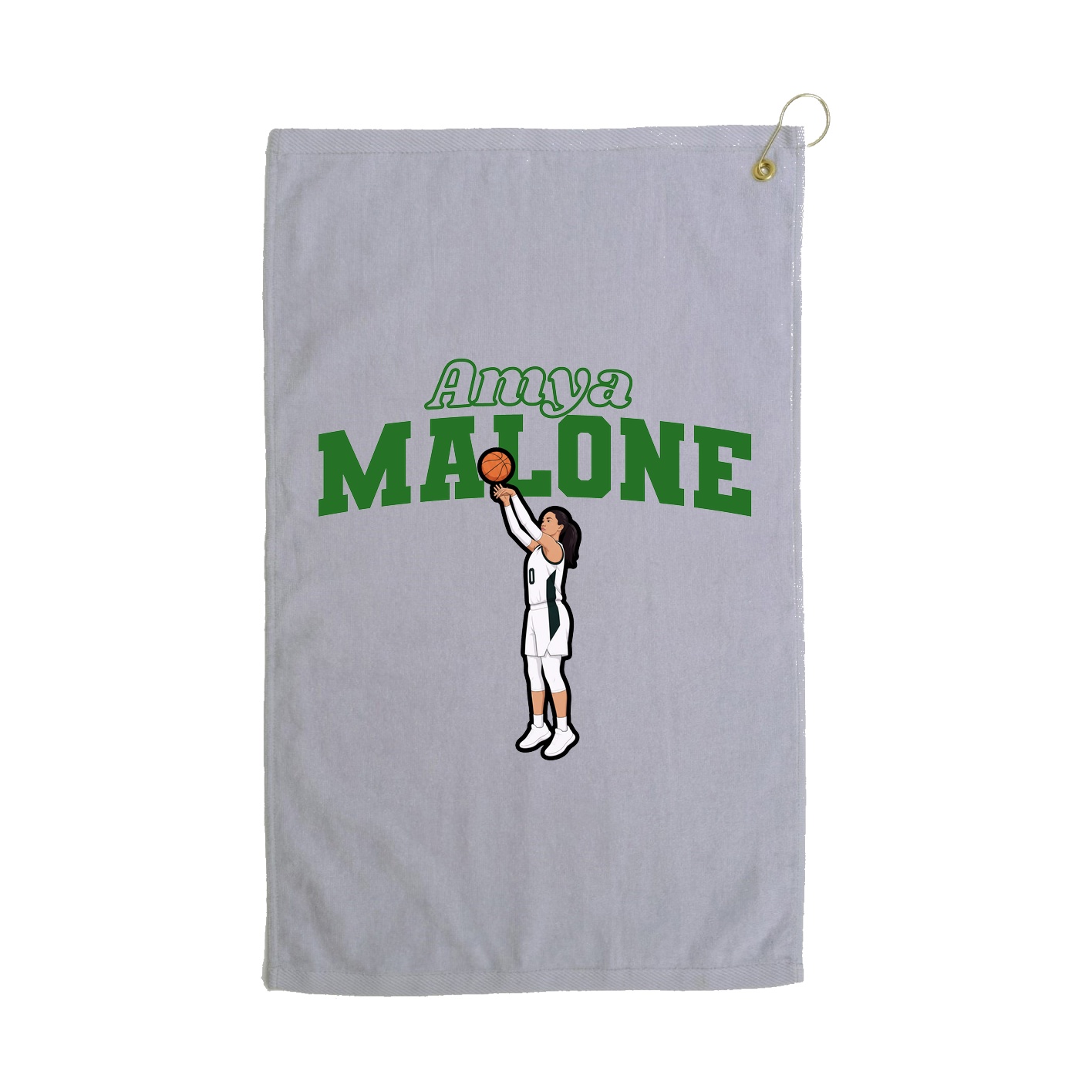 Golf Towel — Name Arch in Grey