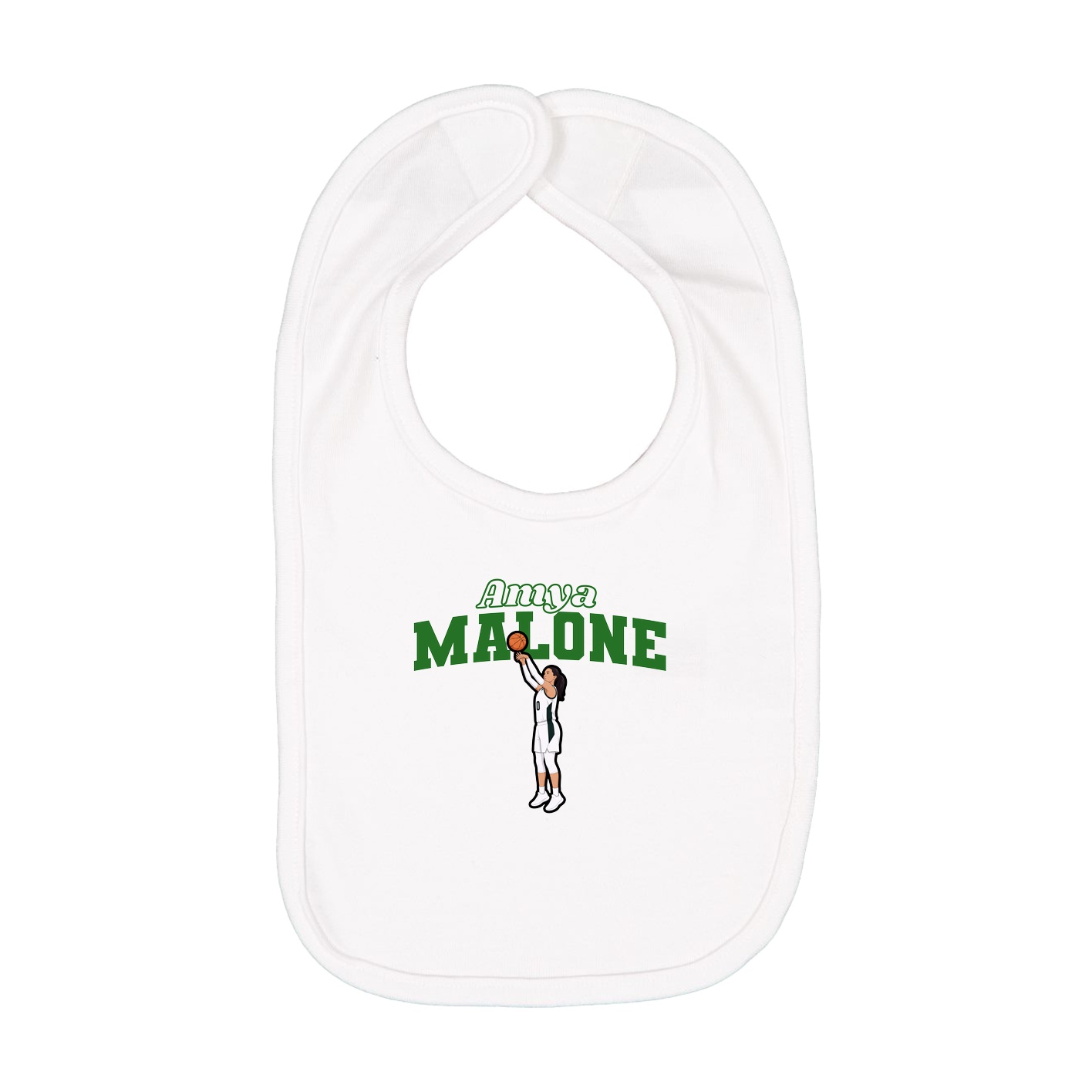 Infant Bib — Name Arch in White
