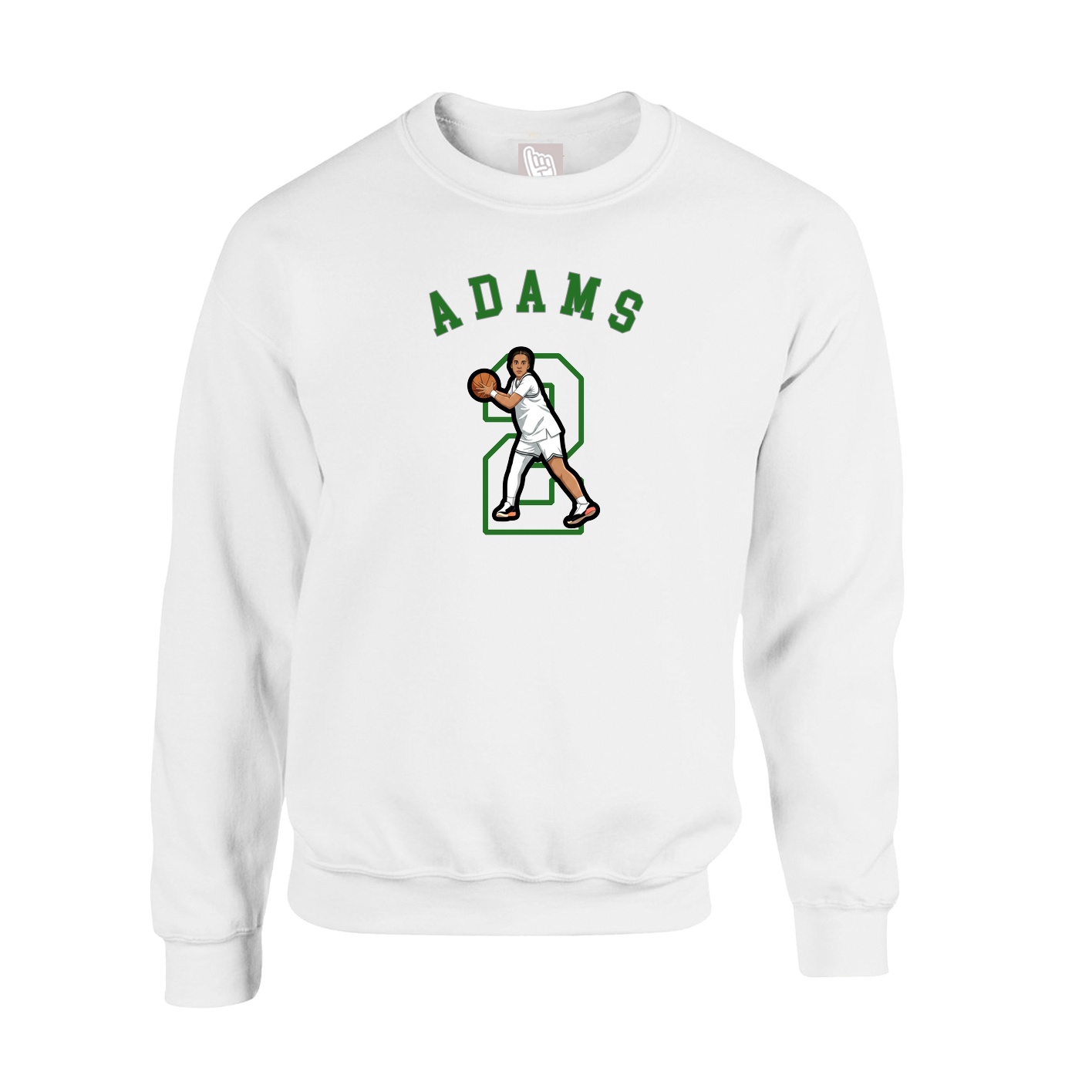 Fleece Crew — Shirsey Arch in White