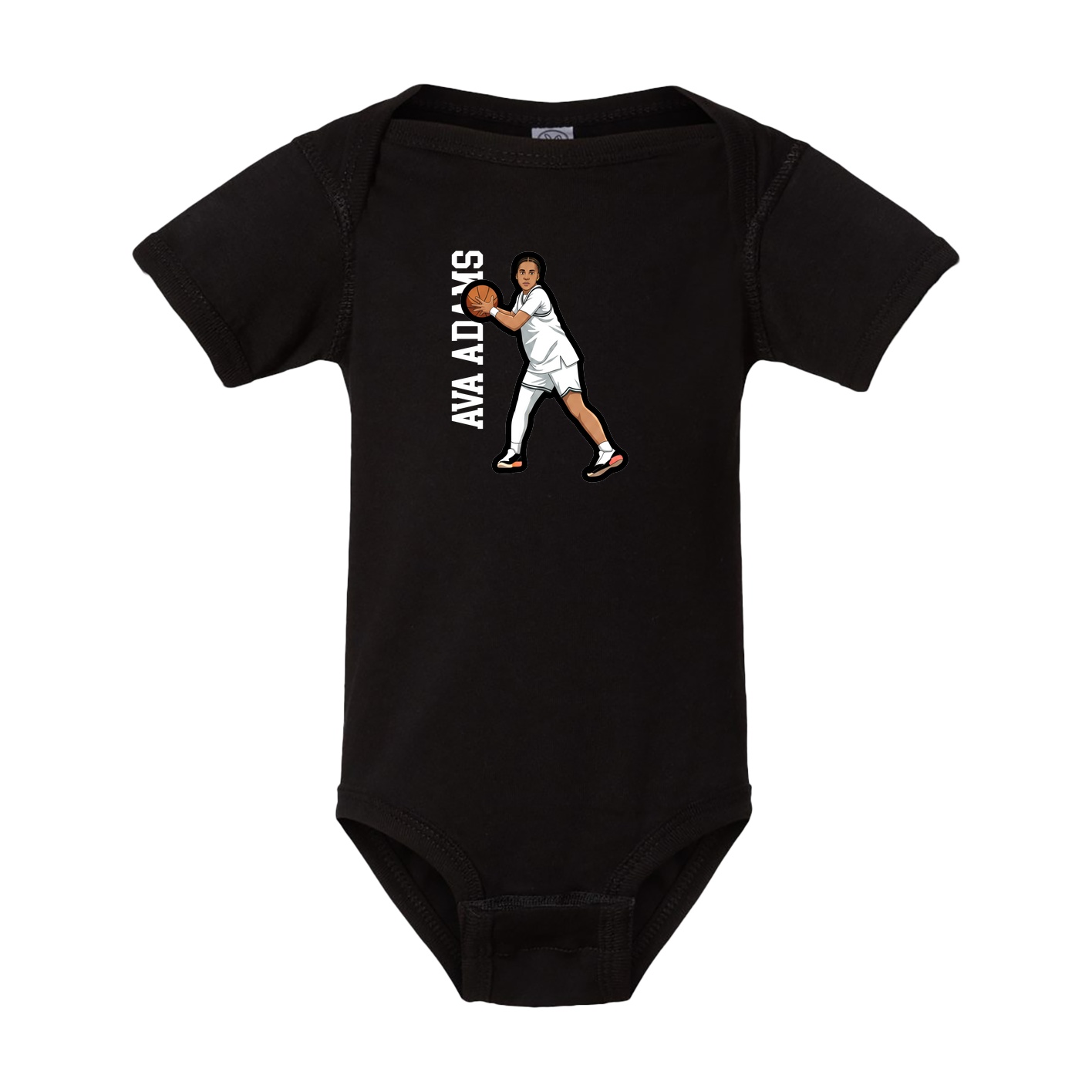 Baby Onesie — Name Vertical in Black